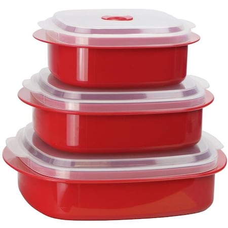 Reston Lloyd Reston Lloyd 20600 Microwave Cookware & Storage Set  Red 20600